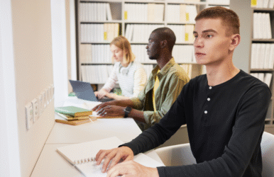 People with print disability in a library